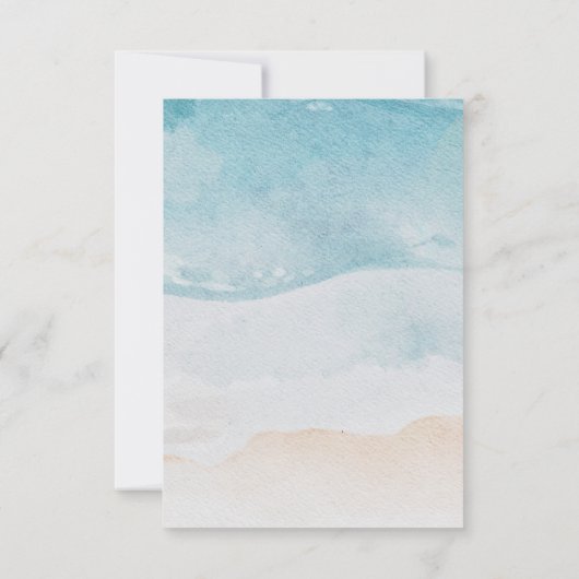 Watercolor Beach Seashells Sand Wedding 招待状 (裏面)