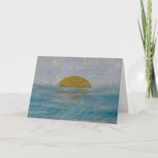 Watercolor Beach Sunny Day Blank Note Card サンキューカード