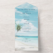 Watercolor Beach Wedding  オールインワン招待状 (内側)