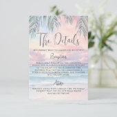Watercolor Beach Wedding Details エンクロージャーカード (スタンド正面)