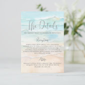 Watercolor Beach Wedding Details エンクロージャーカード (スタンド正面)