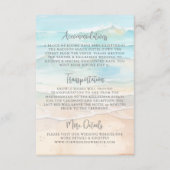 Watercolor Beach Wedding Details エンクロージャーカード (裏面)