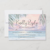 Watercolor Beach Wedding RSVP Reply Card (正面)