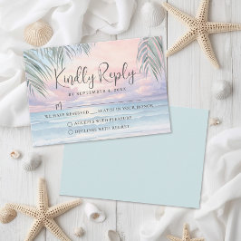 Watercolor Beach Wedding RSVP Reply Card