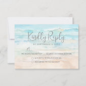 Watercolor Beach Wedding RSVP Reply Card (正面)