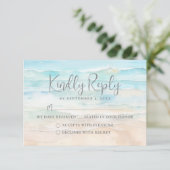 Watercolor Beach Wedding RSVP Reply Card (スタンド正面)