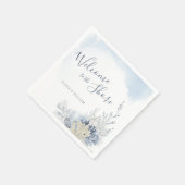 Watercolor Beach Welcome to the Shore Dinner スタンダードカクテルナプキン (角)