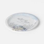 Watercolor Beach Welcome to the Shore Dinner ペーパープレート (アングル)