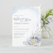 Watercolor Beach Welcome to the Shore Dinner 招待状 (スタンド正面)