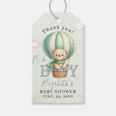 Watercolor Bear Baby Shower Boy ギフトタグ (正面)