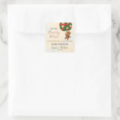 Watercolor Bear Baby Shower Mexican Fiesta スクエアシール (バッグ)