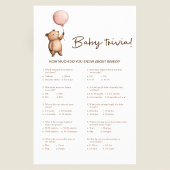Watercolor Bear Baby Trivia Game  チラシ