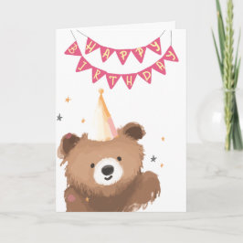 Watercolor Bear Birthday Greeting カード