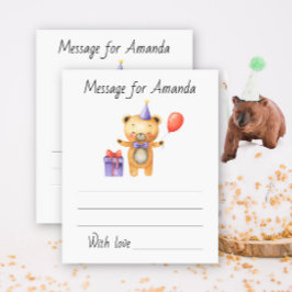 Watercolor bear birthday time capsule message