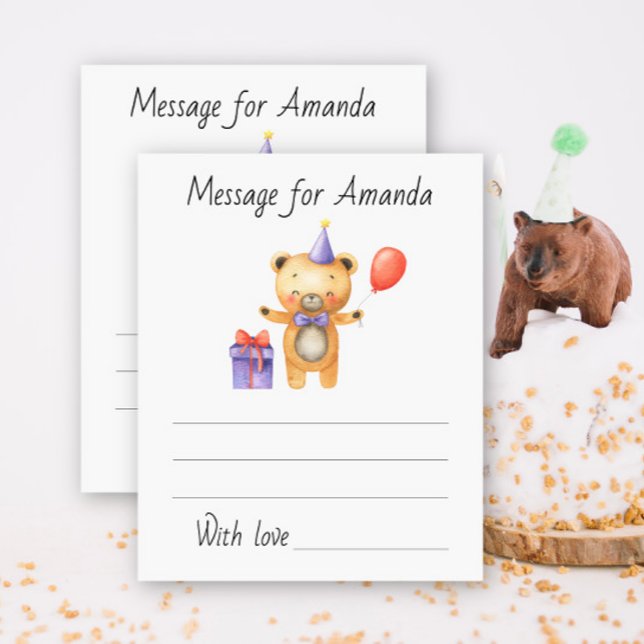 Watercolor bear birthday time capsule message (クリエイターアップロード済み)