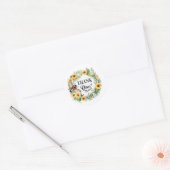 Watercolor Bee Floral Small Business Thank You  ラウンドシール (封筒)