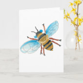 Watercolor Bee Greeting Card カード (黄色い花)