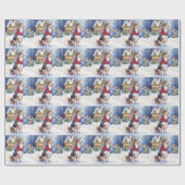 Watercolor Belgian Sheepdog Winter Christmas ラッピングペーパー (フラット)