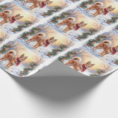 Watercolor Belgian Tervuren Garland Christmas ラッピングペーパー (角)