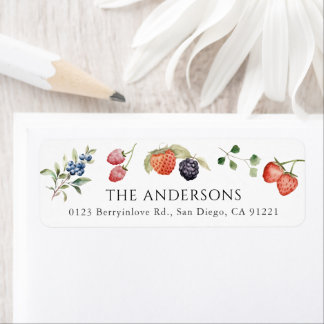 Watercolor Berries Return Address ラベル