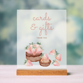 Watercolor Berry Sweet Baby Shower Gifts and Cards アクリルサイン