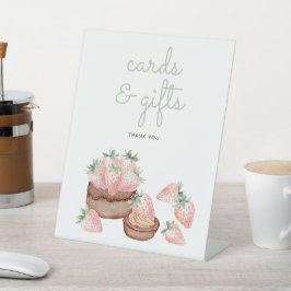 Watercolor Berry Sweet Baby Shower Gifts and Cards 台座サイン