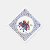Watercolor Berry Sweet Blueberries Baby Shower スタンダードカクテルナプキン (角)