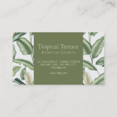 Watercolor Bird of Paradise Leaves Monogram  名刺 (裏面)