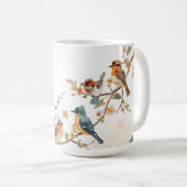 Watercolor Birds in Bloom コーヒーマグカップ (正面右)
