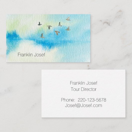 Watercolor Birds in the Sky名刺 名刺 (正面/裏面)