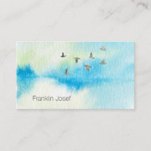 Watercolor Birds in the Sky名刺