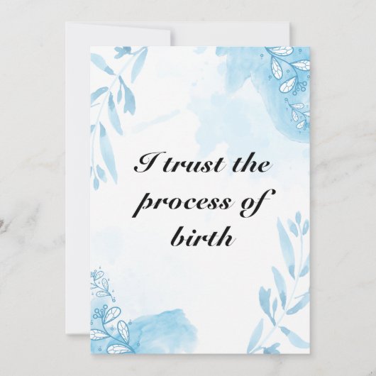 Watercolor Birth Affirmation Floral Art シーズンカード (正面)