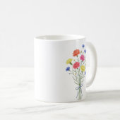 Watercolor Birth Flower Carnation Personalized Mug コーヒーマグカップ (正面右)