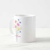 Watercolor Birth Flower Carnation Personalized Mug コーヒーマグカップ (正面左)