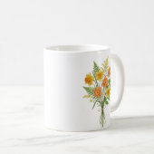 Watercolor Birth Flower Daffodil Personalized Mug コーヒーマグカップ (正面右)