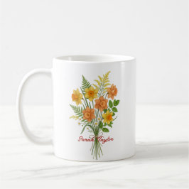 Watercolor Birth Flower Daffodil Personalized Mug コーヒーマグカップ