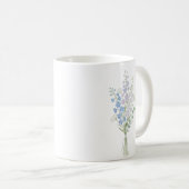 Watercolor Birth Flower Larkspur Custom コーヒーマグカップ (正面右)
