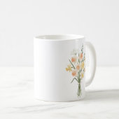Watercolor Birth Flower Narcissus Custom コーヒーマグカップ (正面右)