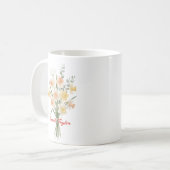 Watercolor Birth Flower Narcissus Custom コーヒーマグカップ (正面左)