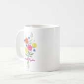 Watercolor Birth Flower Rose Custom コーヒーマグカップ (正面左)