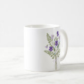 Watercolor Birth Flower Violet Personalized Mug コーヒーマグカップ (正面右)