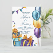 Watercolor birthday 招待状 (スタンド正面)