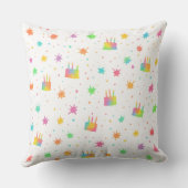 Watercolor Birthday Cake Colorful Paint Splatter クッション (裏面)