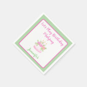 Watercolor Birthday Cake Mahjong PERSONALIZE Green スタンダードカクテルナプキン (角)