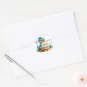 Watercolor BIRTHDAY Dinosaur Sticker  ラウンドシール (封筒)