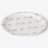 Watercolor Birthday Party Balloons ペーパープレート (アングル)