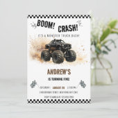 Watercolor Black Boom Crash Monster Truck Bash 招待状 (スタンド正面)