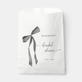 Watercolor Black Coquette Bow Bridal Shower フェイバーバッグ