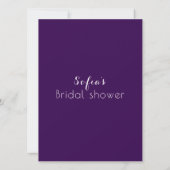 Watercolor black dress purple bridal shower game 招待状 (裏面)