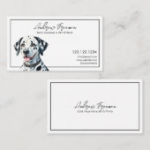 Watercolor Black & White Dalmatian Dog Walking 名刺 (正面/裏面)